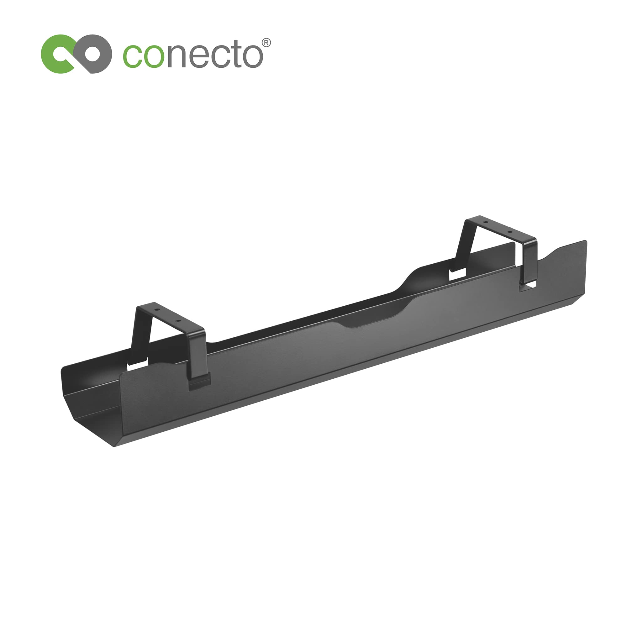 conecto Kabelhalterung für Schreibtische, Kabelmanagement mit Untertischmontage, schwarz, SA-CC50880
