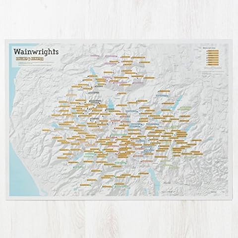 Maps International Wainwright Summits Collect&Scratch Off Lake District Print For Walkers- 59 x 42 cm Cover