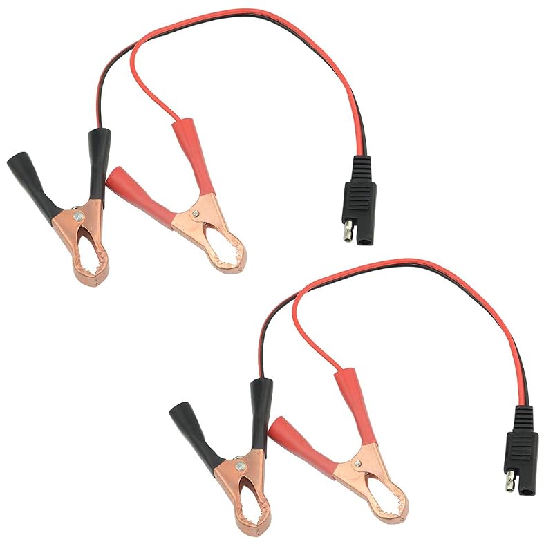 WMYCONGCONG Kit com 2 Cabos Adaptadores SAE para Garras Jacaré, Conector de Desconexão Rápida 12 V e 2 Pinos