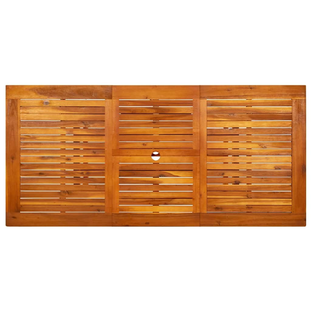 Mesa de comedor de jardín de madera maciza de acacia, mesa extensible resistente a la intemperie con tratamiento de aceite (120-170) x 80 x 75 cm, mesa de exterior extensible para terraza