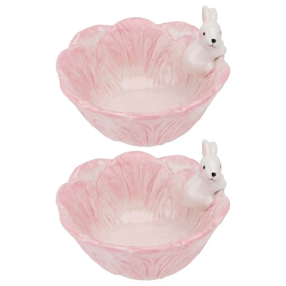 Bols en céramique lapin lot de 2 grands bols alimentaires mignons faciles à nettoyer pour la table