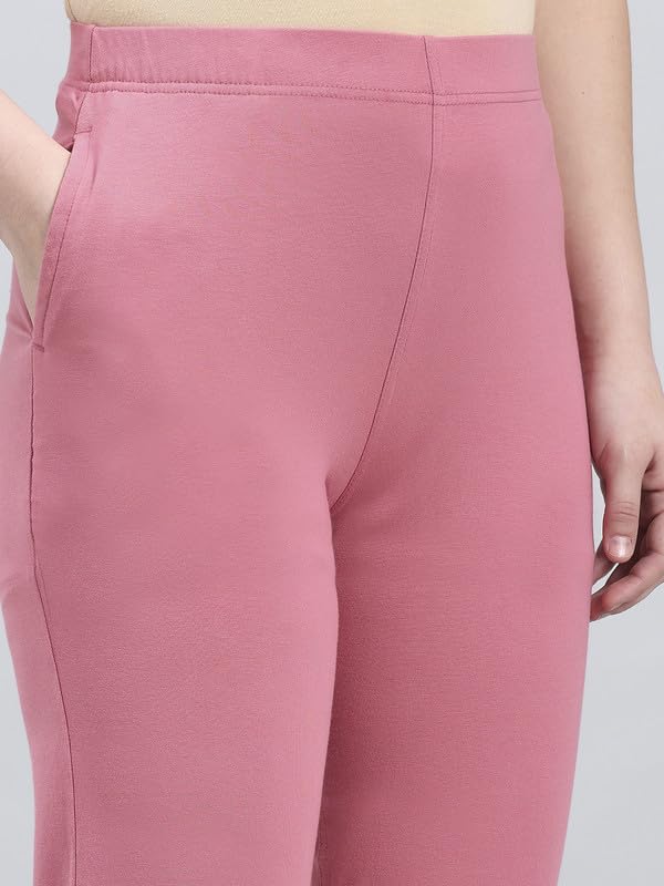 Image of GO COLORS Soft Cotton Stretch Kurti Pants Full Length for Women| Breathable, Mid Rise