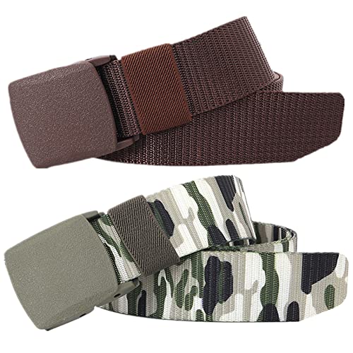 Belts for men Braided Belt,Belt Men Women Nylon Canvas Military Tactical Waist Belts with Plastic Buckle