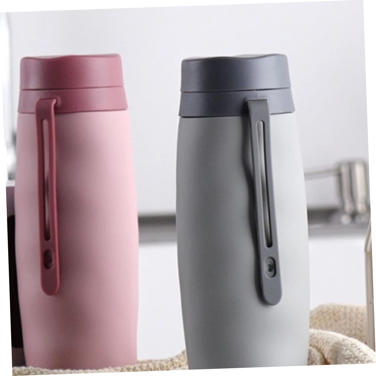 Toddmomy Faltbecher Wasserflaschen Wandern Krüge Faltbare Wasserflasche für unterwegs Faltbare Reiseflaschen Faltbare Flaschen Kieselgel Grey Wiederverwendbar