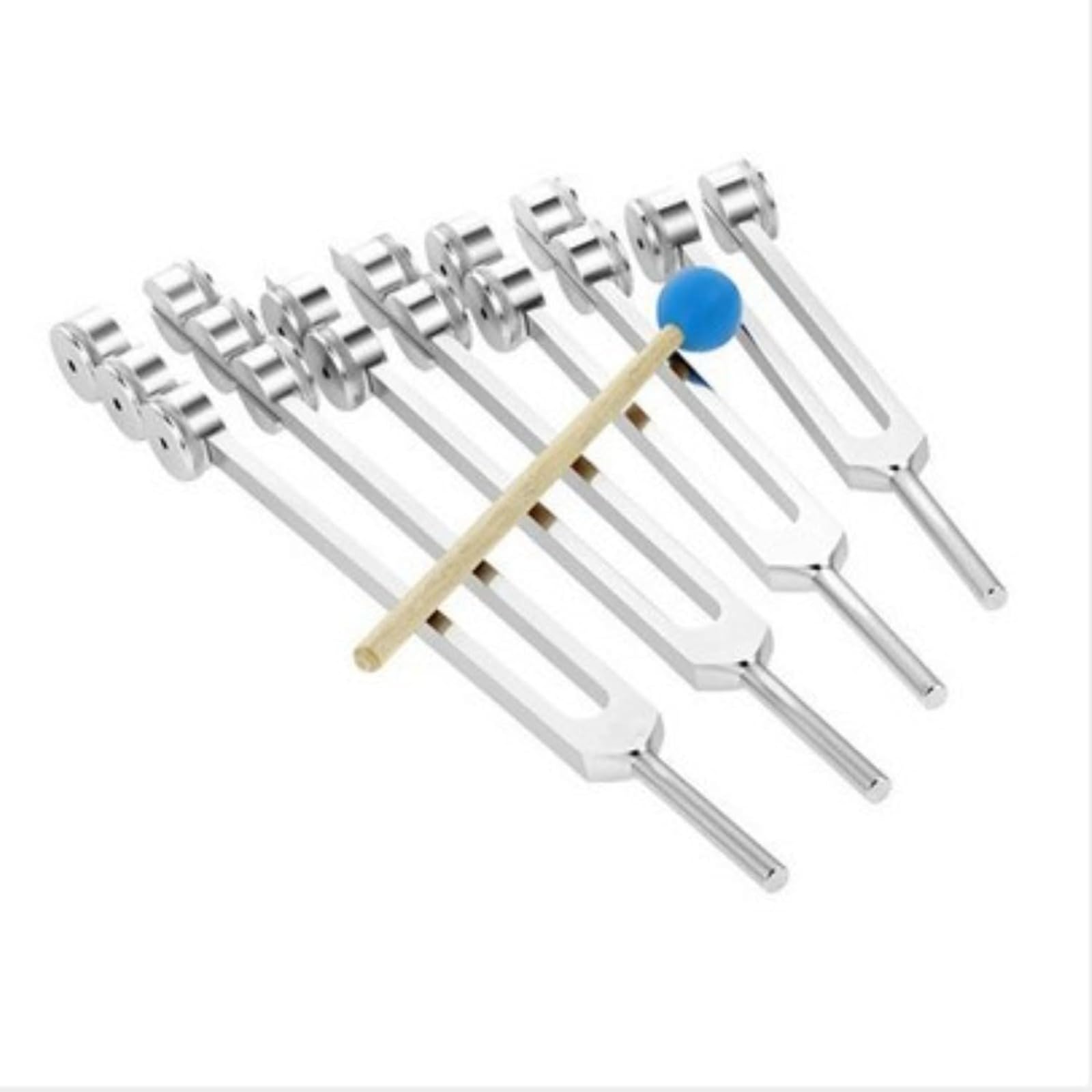 Set Diapasons Thérapeutiques 32/48/64/128 Hz avec Marteau pour Test Système Nerveux