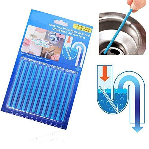Surat Dream Odour Remover Sewer Cleaning Rod for Kitchen, Bathroom, Toilet Pipe (Blue) - 12 Sticks 3