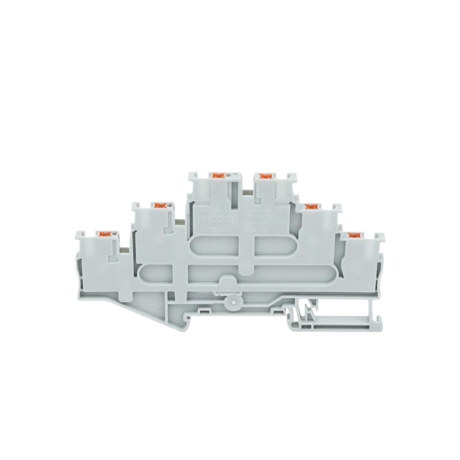 Connecteur de câblage enfichable PT2.5-3L, 10 pièces, Triple 3 niveaux, câble 2.5 mm², électrique .5mm, bornier sur Rail Din PT(PT2.5-3L-Orange)