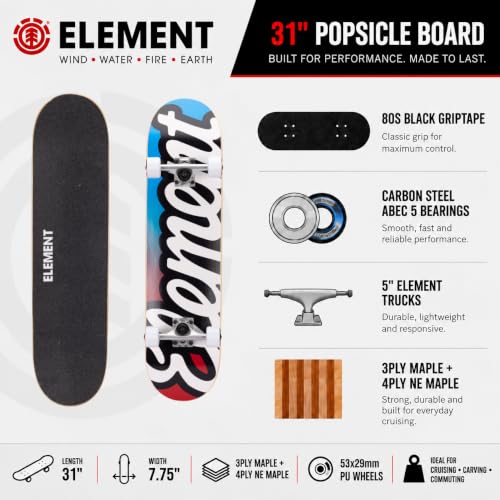 Image of Element Popsicle Skateboards for All Experience Levels, Complete Skateboard Ideal for Kids Teens and Adults