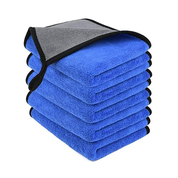 URAQT Microvezeldoeken, 6 stuks microvezel autoreinigingsdoeken van 500 g/m², multifunctionele pluisvrije poetsdoeken…
