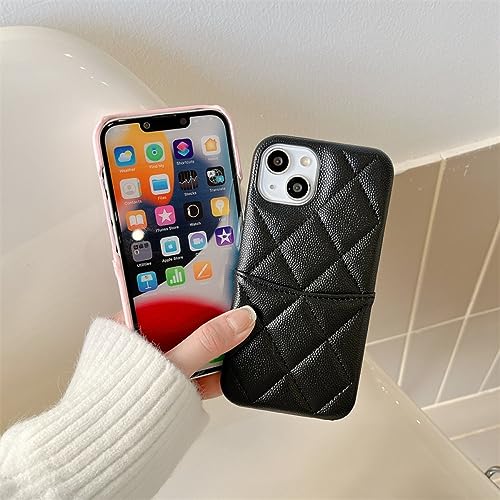 Coque cuir iPhone 14 Pro Max noire avec étui à cartes - 2