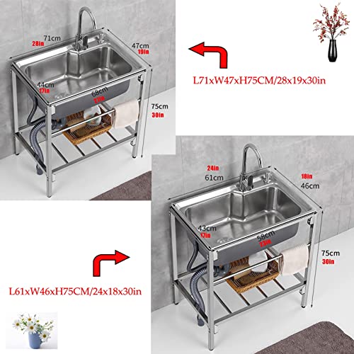 Fregadero de cocina de acero inoxidable con patas para restaurante 3