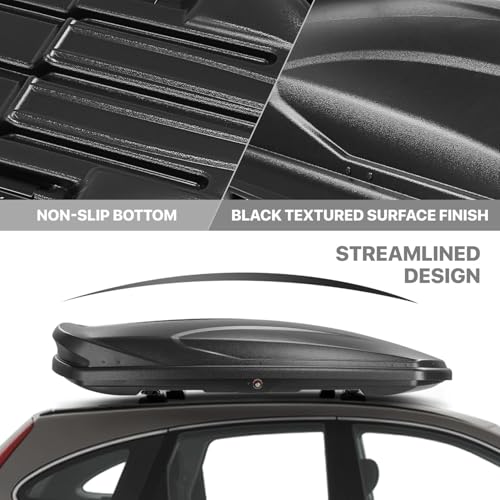 Image of DNA Motoring Rooftop Cargo Lock Box Carrier Lockable Heavy Duty Car Top Storage Case, Capacity 110 Lbs, 72 inch x 30 inch x 12 inch (L x W x H), 13 Cubic Ft.(Textured Black), PT-ZTL-8326-BK