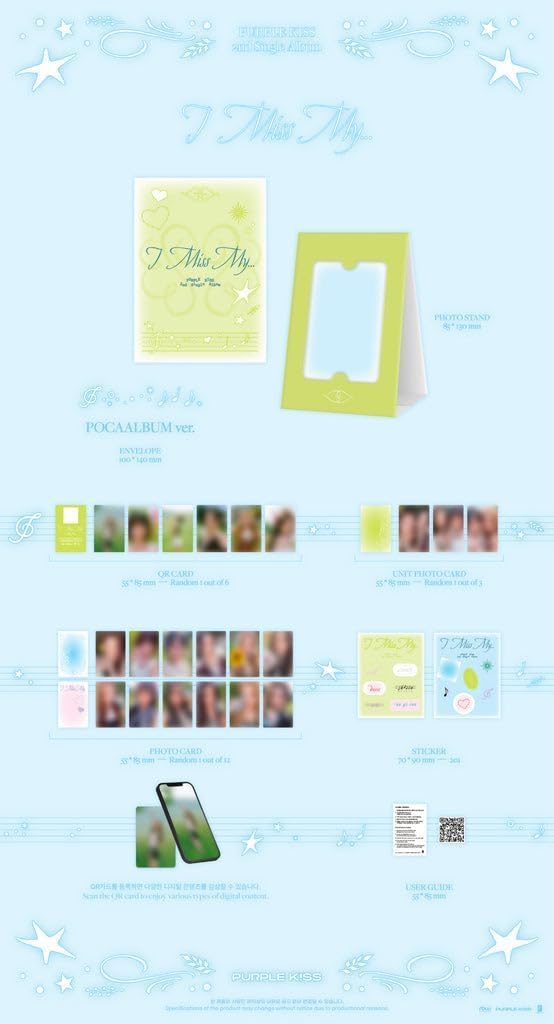 PURPLE KISS - 2nd Single Album I Miss My... [POCA ver.] + Extra photocards