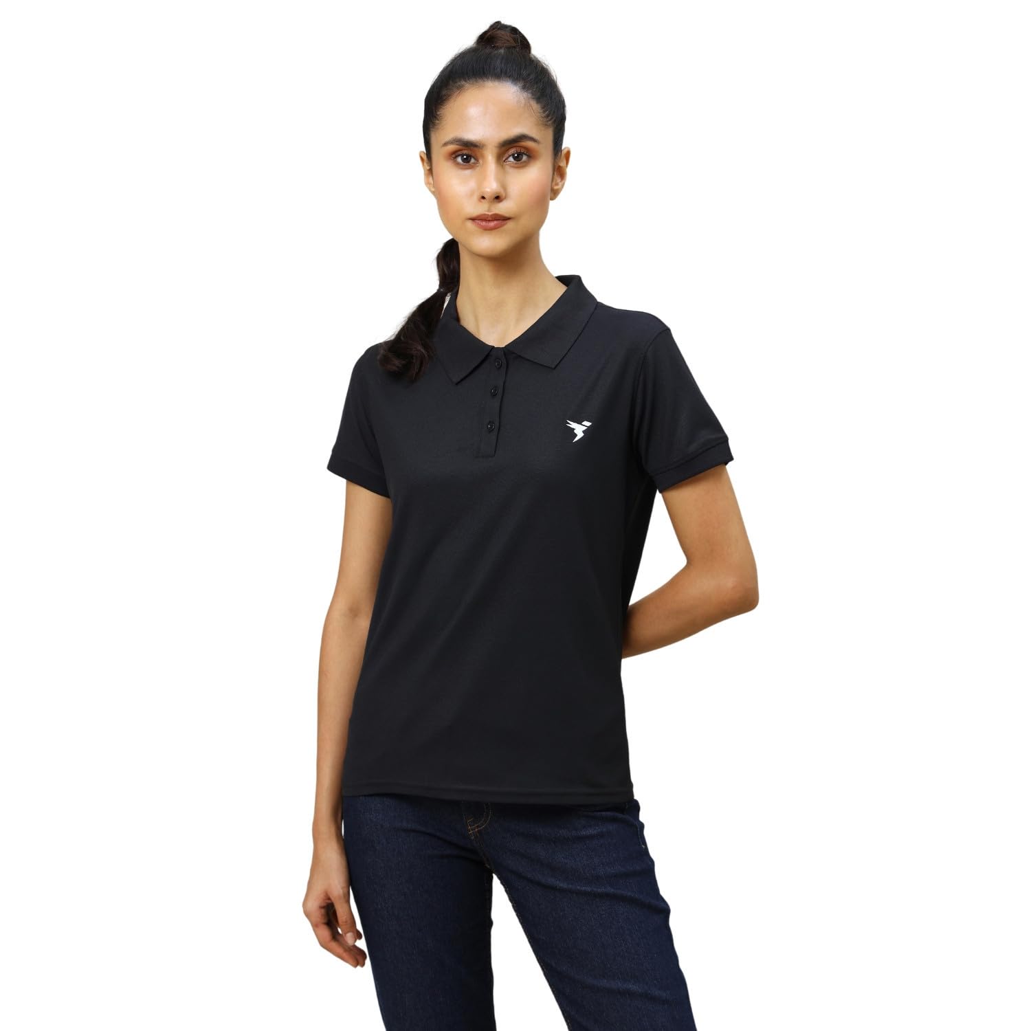 TECHNOSPORT Womens Polyester Slim Fit Solid Half Sleeve Polo Matpiq T-Shirt with Techno Dry, Anti Static for Regular Use-image-28