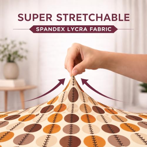 Image of STITCHNEST 'Contour Fit Series' Stretchable Printed Wooden Sofa Cover (Pack of 4) - Elastic Wooden Chair Cover | Wooden Sofa Seat Cover | Size - 20-21 x 20-21 x 3-5 in