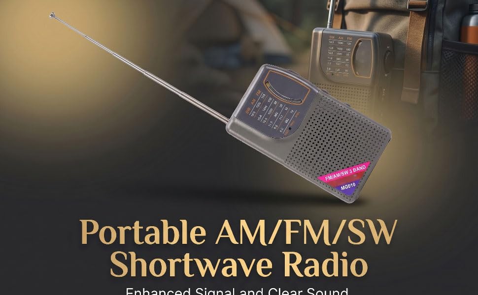 Radio portátil de onda corta AM FM SW con antena 21cm miniatura 5
