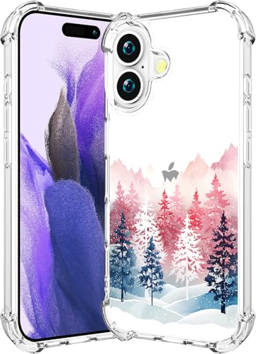 Coque iPhone 17 transparente et mignonne avec motifs roses