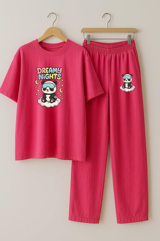 Image of My Swag Womens Cotton Night Suit | T-Shirt and Lower | Summer and Winter Sleepwear