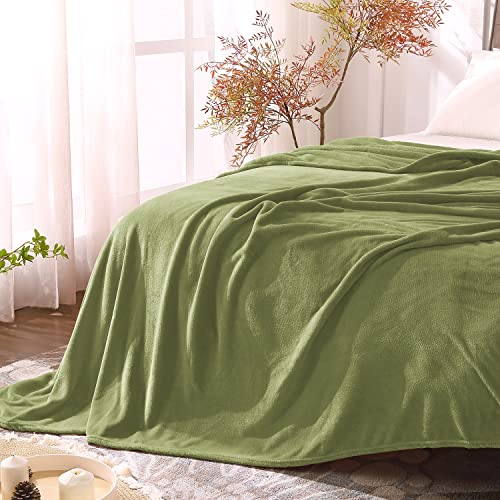 Image of BEDELITE Fleece Blanket Sage Green Throw Blanket for Couch & Bed, Luxury Plush Cozy Fuzzy Blanket 50 inch x 60 inch, Super Soft Warm Lightweight Throw Blanket for Travel Camping