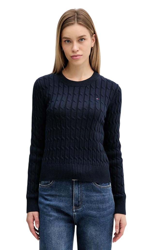 Tommy Hilfiger Co Cable Mid GG C-NK Ls SWT Ww0ww47644 Pull-Over Femme (Lot de 1)
