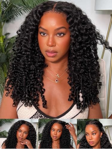 Beauty Forever Bye Bye Knots 7x5 Lace Water Curly Wig With Finger Coil Ends Glueless Wigs Human Hair Pre Plucked Pre Cut HD Lace Curly Hair Twist Out at the End Ready to Go 150% Density 18inch