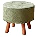 Podnóżek z litego drewna wielofunkcyjne okrągłe podnóżki wodoodporna technologia tkaniny mały stołek do domu zmień buty stołek, zielony