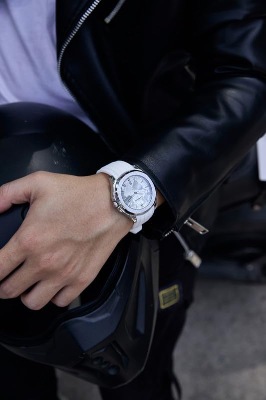 Image of Giordano Stylish World Map Design Analog Watch for Men with Silver Case Round Dial, Textured Silicone Strap, Water Resistant and Date Display Function - GZ-50147