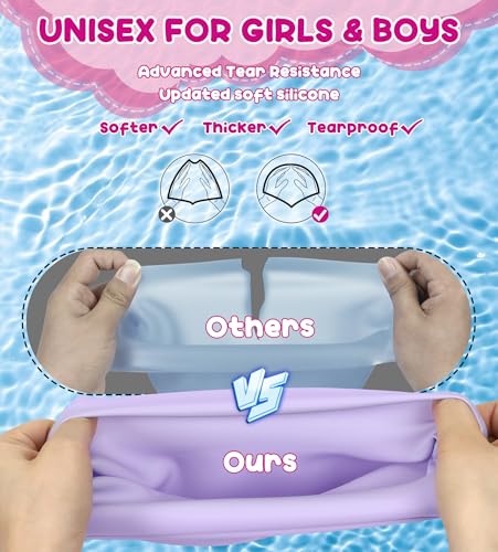 image for Aegend 2 Pack Kids Swim Cap for Girls Boys Age 3-8, Waterproof Swim Ca