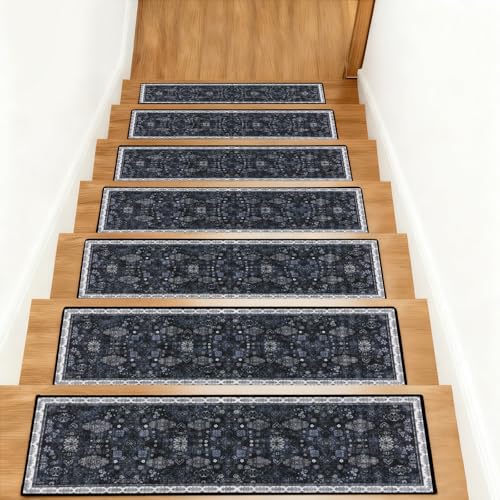 Vintage Non-Slip Stair Treads for Indoor Steps (15 pcs)