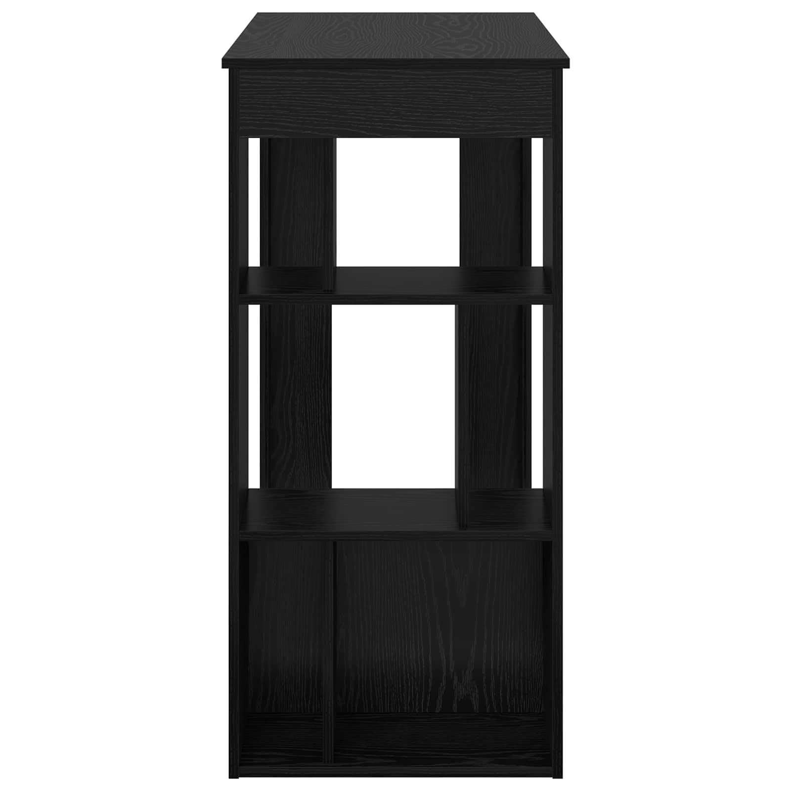 Stolik barowy o wyglądzie dębu, materiał drewnopochodny, 102 x 50 x 103,5 cm, prostokątny, z 3 półkami, do jadalni, kuchni, dla gości, posiłku, zajmuje mało miejsca