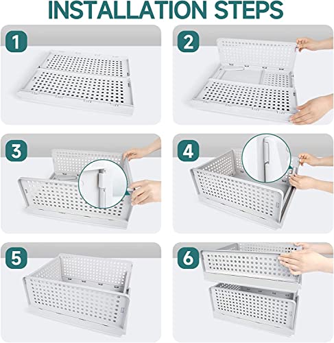 Image of TAZLYN stackable organizer for wardrobe LARGE PACK2 space organisers for cupboard organiser for wardrobe organizer for clothes organiser for wardrobe plastic organiser for wardrobe organisers storage