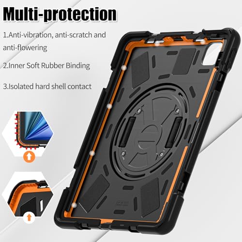 Funda iPad Air 11 pulgadas M3 resistente con protector pantalla negro 2