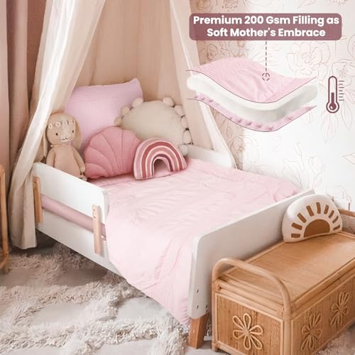 Image of 4 Piece Toddler Bedding Set, Plush Minky Crib Bedding Set