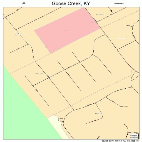 Large Street & Road Map of Goose Creek, Kentucky KY Printed poster