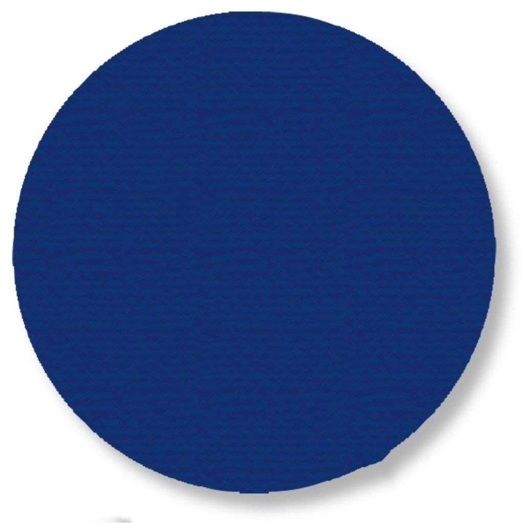 Mighty Line 5.7" Solid Dot Shaped Floor Marking Tape for Safety, Caution, Warning, Heavy-Duty, Peel and Stick, Adhesive Circle Spots, Industrial Quality, Blue, Pack of 100