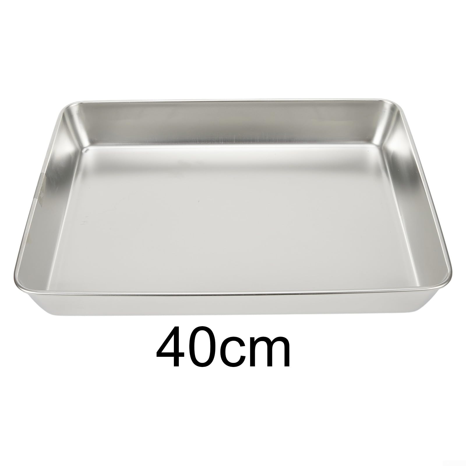 Bandeja rectangular apta para lavavajillas en acero inoxidable que mantiene tu horno ordenado (40 x 35 x 5.5)
