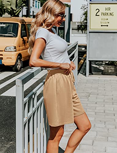 Image of Quenteen Women's Casual Summer Sweat Shorts Athletic Gym Shorts Loose Hiking Running Jogger Shorts with Pockets