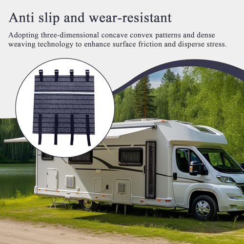 Alfombra para escalón de RV: protector impermeable ajustable para camping y rutas 8