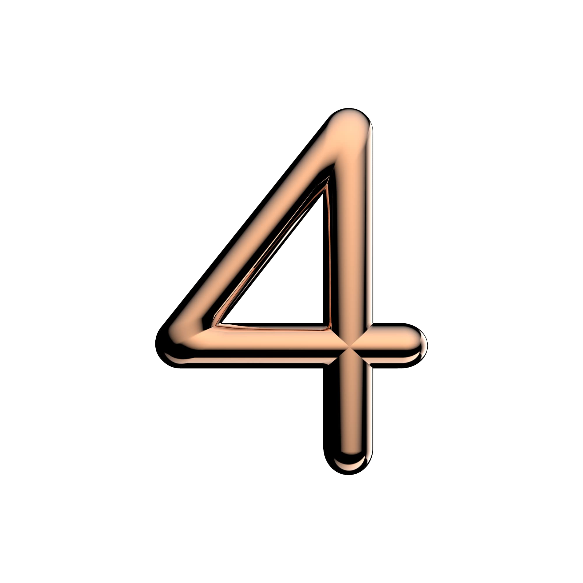 Ultion Sweet Rose Gold Door Numbers '4' - 3inch height - Self Adhering, No Drilling or Screwing Required … — image 1