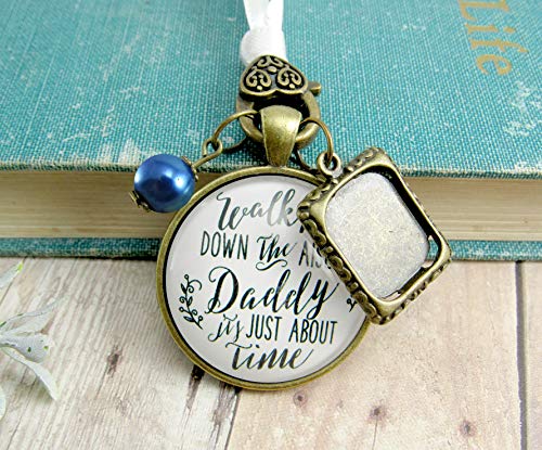 Wedding Bouquet Charm Walk Me Down The Aisle Daddy Rustic Father Remembrance Memorial