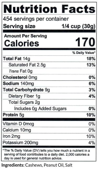 C.J. Dannemiller Whole Cashews, Bulk 10 LB Box, Roasted & Salted, Medium Size 320, Perfect for Snacking, Cooking, Trail Mixes