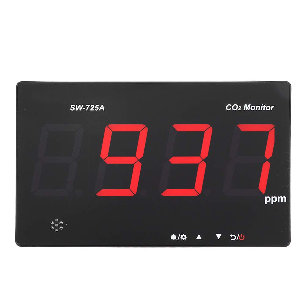 Kohlendioxid Detektor, Großer LCD Bildschirm, Wandmontierter Luftqualitätsmonitor mit 3,5 Mm Steckerloch, Hochpräziser CO2 Monitor für Familien, Labore, Büros, Hotels