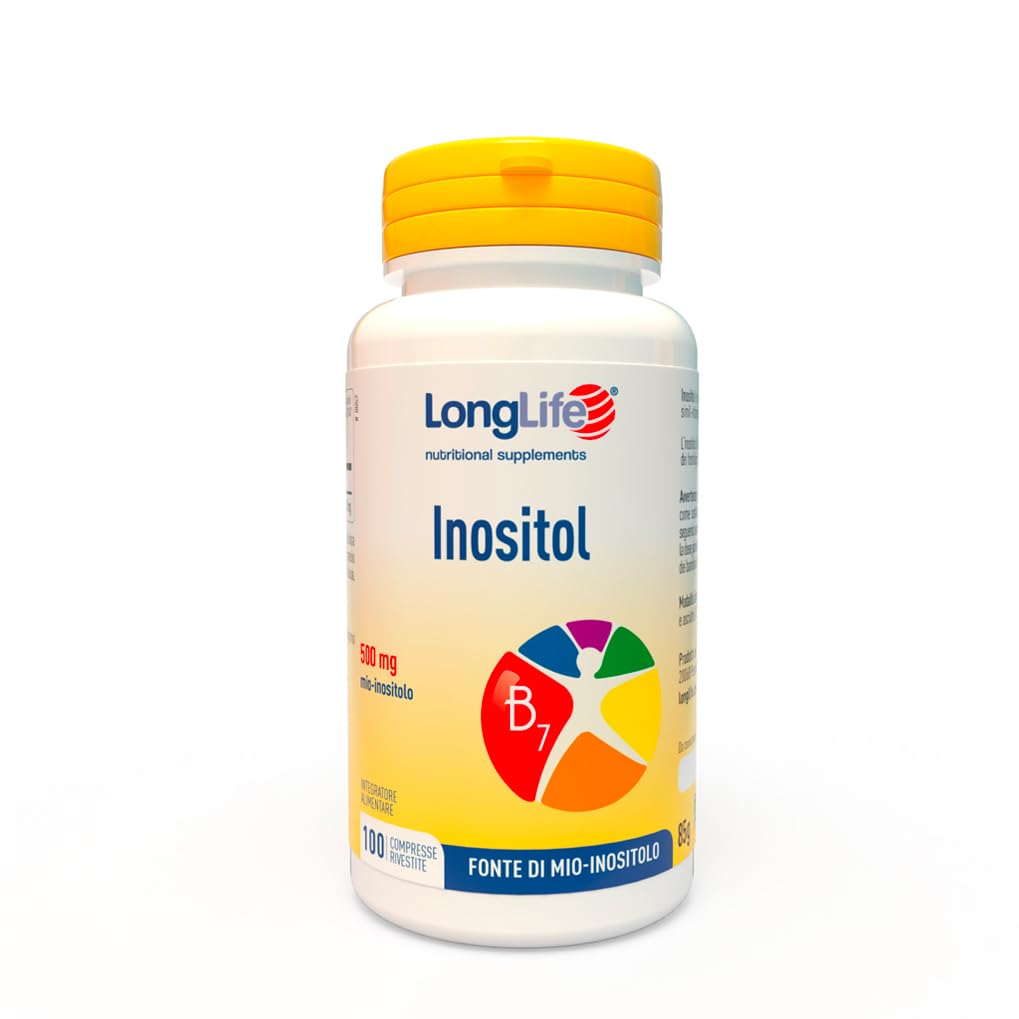 LongLife® Inositol | Mio-​Inositolo | Vitamina B7 | Benessere femminile | Metabolismo dei lipidi | | 100 compresse | Senza glutine | Vegano e senza glutine