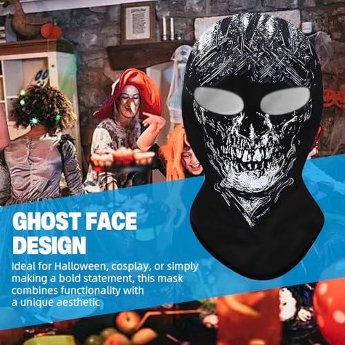 Image of Proberos Riding Face Cover Fun Ghost Face Balaclava Face Mask Stretchy Face Cover Neck Gaiter Quick-Drying Cool Ice Silk Breathable Outdoor Riding Face Mask Festival Cosplay Halloween Head Cover