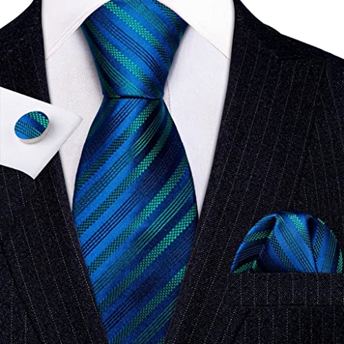 Corbata de seda con rayas para hombre 150 cm miniatura 2