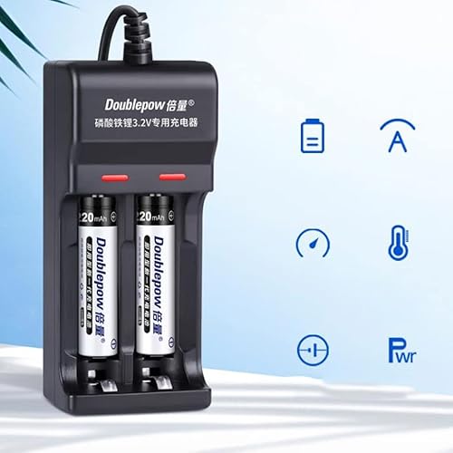 Miniatura 6 de 10440 - Juego de 7 baterías de litio recargables de fosfato de hierro y litio de 3.2 V, 7 baterías recargables