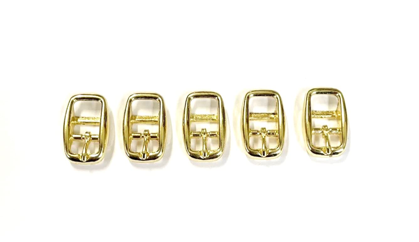 Brass Plated Caveson Buckles X5 For 10Mm Pet Collars, Webbings, Leather, Belts, Bags, Straps Etc (10Mm X5)