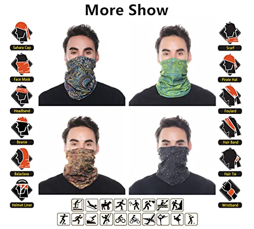 Image of VANCROWN Headband Neck Gaiter Head Wrap Headwear Face Mask Magic Scarf Bandana for Men and Women