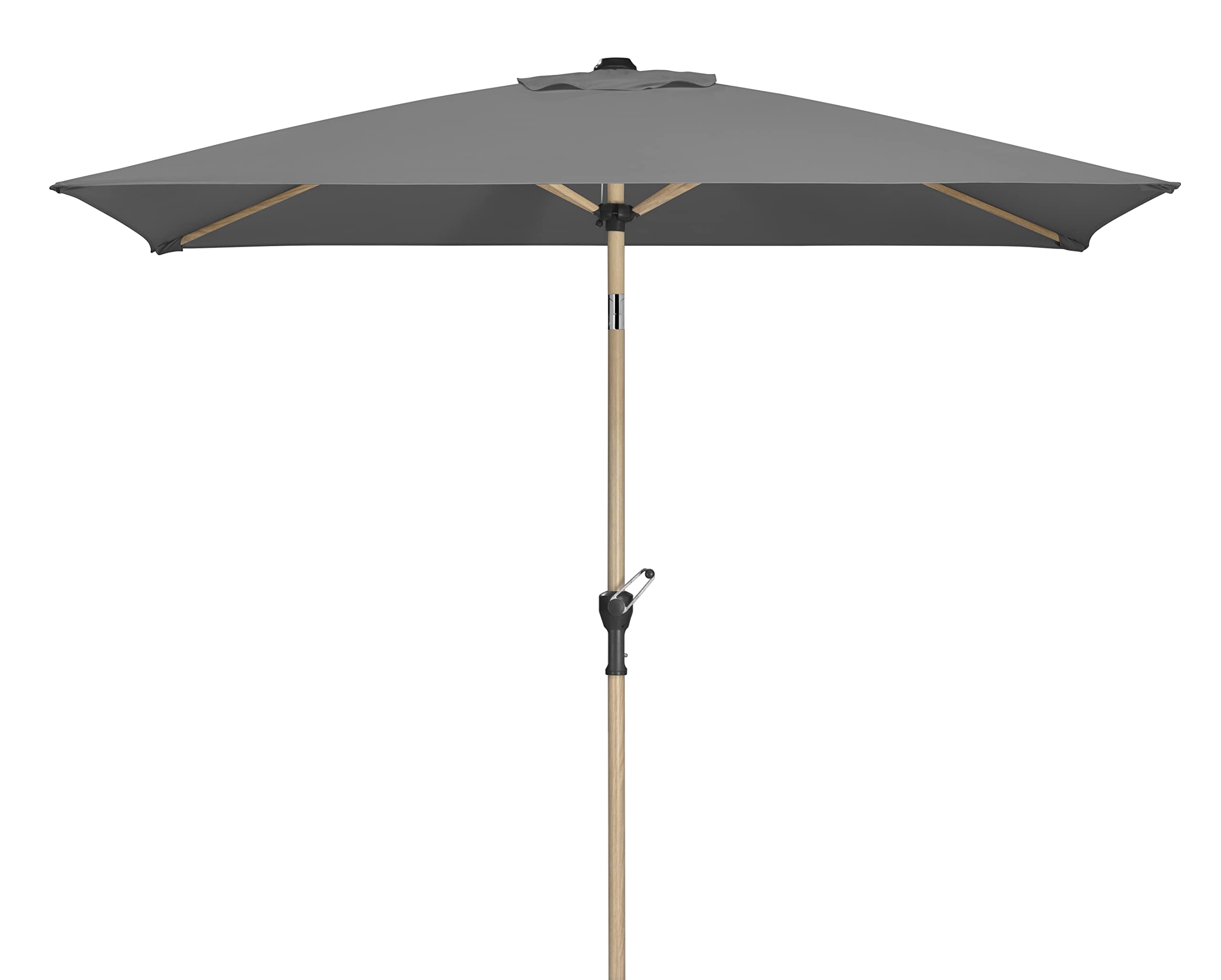 Schneider Sonnenschirm Cordoba, anthrazit, 230x150 cm, eckig, pulverbeschichtetes Stahl-Gestell mit Holzoptik, Bespannung 100% Polyester, 4,12 Kg