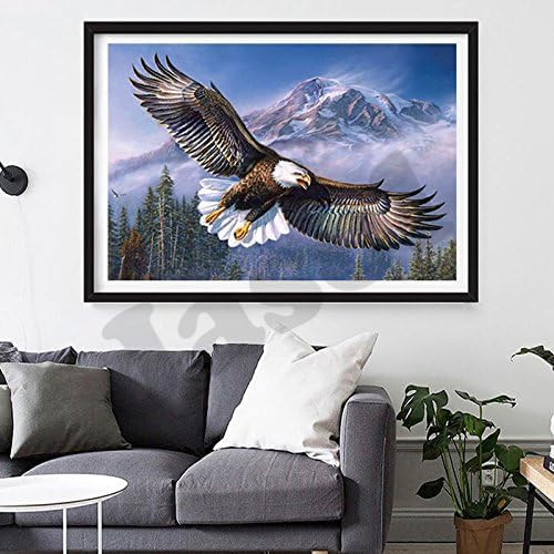 Image of Jasol Diamond Painting Kit, 40x30 Cms, Full Drill, 5D Crystals, Home Wall Decor Gift Set (Eagle J40018)